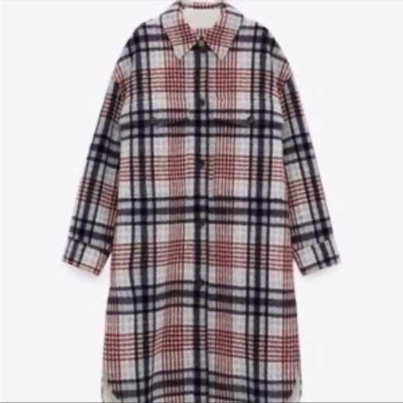 Zara Plaid Dad Coat - Picture 5 of 5